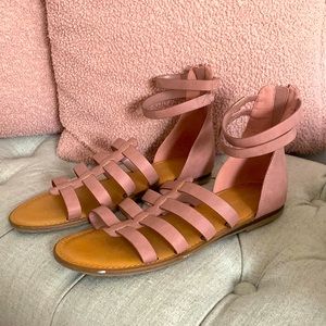 Pink ankle sandals